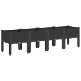 Garden Planter with Legs Black 160x40x42 cm PP - Front View
