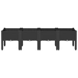 Garden Planter with Legs Black 160x40x42 cm PP - Side View