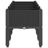 Garden Planter with Legs Black 160x40x42 cm PP - Top-Down View