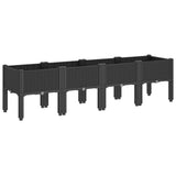 Garden Planter with Legs Black 160x40x42 cm PP - 45-Degree Angle