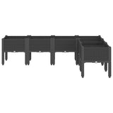 Garden Planter with Legs Black 160x120x42 cm PP - Side View