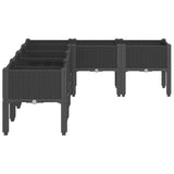Garden Planter with Legs Black 160x120x42 cm PP - Top-Down View