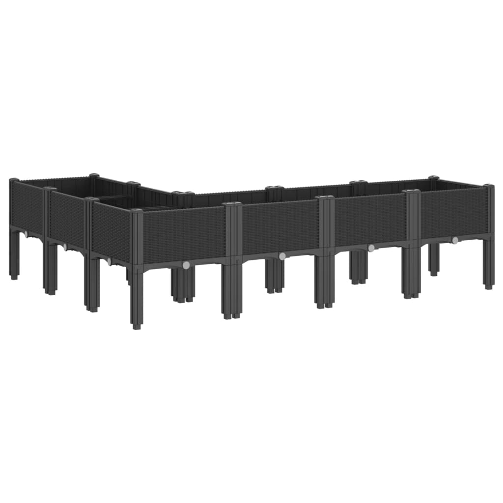 Garden Planter with Legs Black 160x120x42 cm PP