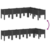 Garden Planter with Legs Black 160x120x42 cm PP