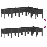 Garden Planter with Legs Black 160x120x42 cm PP - Rear View