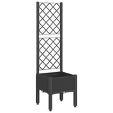Garden Planter with Trellis Black 40x40x142 cm PP - Front View