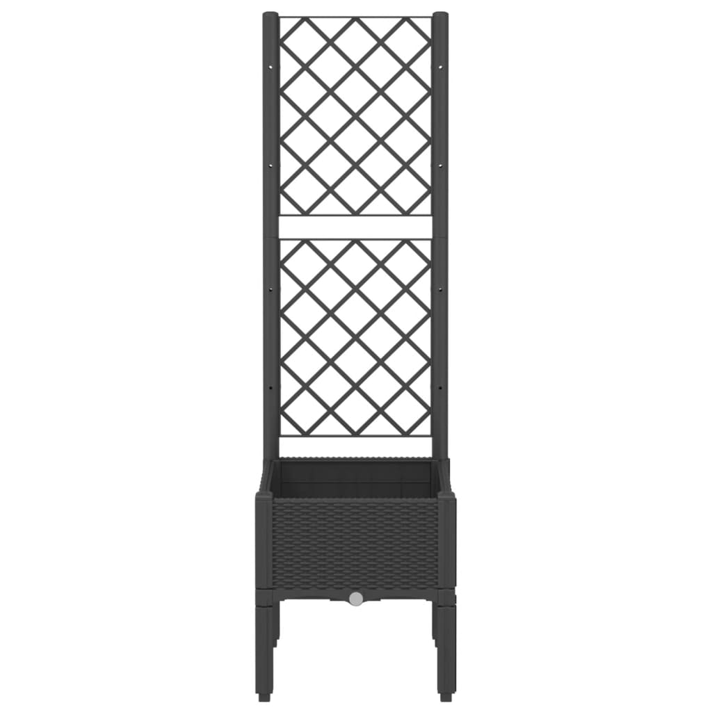 Garden Planter with Trellis Black 40x40x142 cm PP