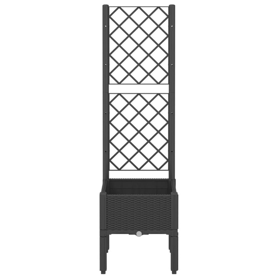 Garden Planter with Trellis Black 40x40x142 cm PP