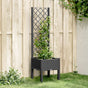 Garden Planter with Trellis Black 40x40x142 cm PP