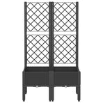 Garden Planter with Trellis Black 80x40x142 cm PP