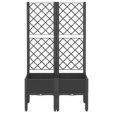 Garden Planter with Trellis Black 80x40x142 cm PP - Side View