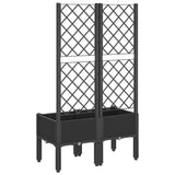 Garden Planter with Trellis Black 80x40x142 cm PP - 45-Degree Angle