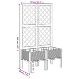 Garden Planter with Trellis Black 80x40x142 cm PP - Low Angle