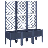 Garden Planter with Trellis Blue Grey 120x40x142 cm PP - Front View
