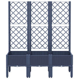 Garden Planter with Trellis Blue Grey 120x40x142 cm PP