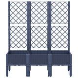 Garden Planter with Trellis Blue Grey 120x40x142 cm PP - Side View