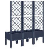 Garden Planter with Trellis Blue Grey 120x40x142 cm PP - 45-Degree Angle