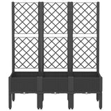Garden Planter with Trellis Black 120x40x142 cm PP