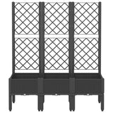 Garden Planter with Trellis Black 120x40x142 cm PP - Side View