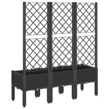 Garden Planter with Trellis Black 120x40x142 cm PP - 45-Degree Angle