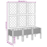 Garden Planter with Trellis Black 120x40x142 cm PP - Low Angle