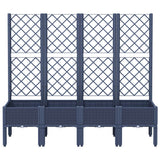 Garden Planter with Trellis Blue Grey 160x40x142 cm PP