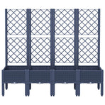 Garden Planter with Trellis Blue Grey 160x40x142 cm PP