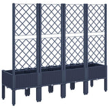 Garden Planter with Trellis Blue Grey 160x40x142 cm PP