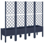Garden Planter with Trellis Blue Grey 160x40x142 cm PP