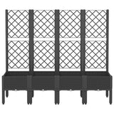 Garden Planter with Trellis Black 160x40x142 cm PP