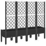 Garden Planter with Trellis Black 160x40x142 cm PP - 45-Degree Angle