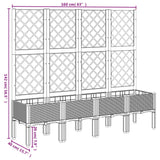 Garden Planter with Trellis Black 160x40x142 cm PP - Low Angle