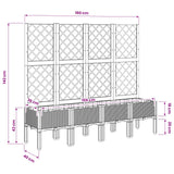 Garden Planter with Trellis Black 160x40x142 cm PP