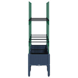 Garden Planter with Trellis Blue Grey 120x40x142.5 cm PP