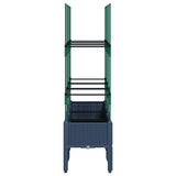 Garden Planter with Trellis Blue Grey 120x40x142.5 cm PP - Top-Down View