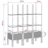 Garden Planter with Trellis Blue Grey 120x40x142.5 cm PP - Close-Up Angle