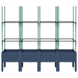 Garden Planter with Trellis Blue Grey 160x40x142.5 cm PP - Side View