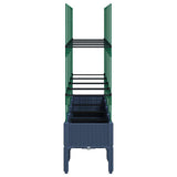 Garden Planter with Trellis Blue Grey 160x40x142.5 cm PP