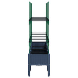 Garden Planter with Trellis Blue Grey 160x40x142.5 cm PP - Top-Down View