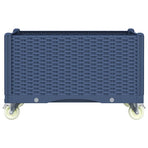 Garden Planter with Wheels Blue Grey 80x50x54 cm PP
