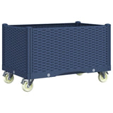 Garden Planter with Wheels Blue Grey 80x50x54 cm PP - 45-Degree Angle