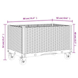 Garden Planter with Wheels Blue Grey 80x50x54 cm PP