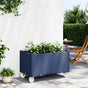 Garden Planter with Wheels Blue Grey 80x50x54 cm PP