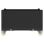 Garden Planter with Wheels Black 80x50x54 cm PP