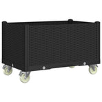 Garden Planter with Wheels Black 80x50x54 cm PP