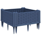 Garden Planter with Pegs Blue Grey 42.5x42.5x28.5 cm PP - Front View