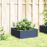 Garden Planter with Pegs Blue Grey 42.5x42.5x28.5 cm PP - Side View