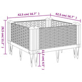 Garden Planter with Pegs Blue Grey 42.5x42.5x28.5 cm PP