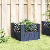 Garden Planter with Pegs Blue Grey 43.5x43.5x43.5 cm PP - Side View