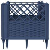 Garden Planter with Pegs Blue Grey 43.5x43.5x43.5 cm PP